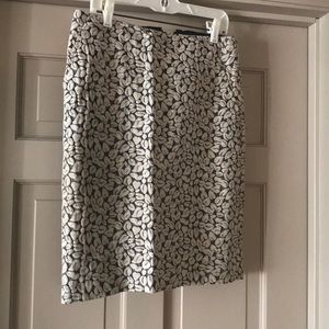 Jcrew gray and ivory pencil skirt